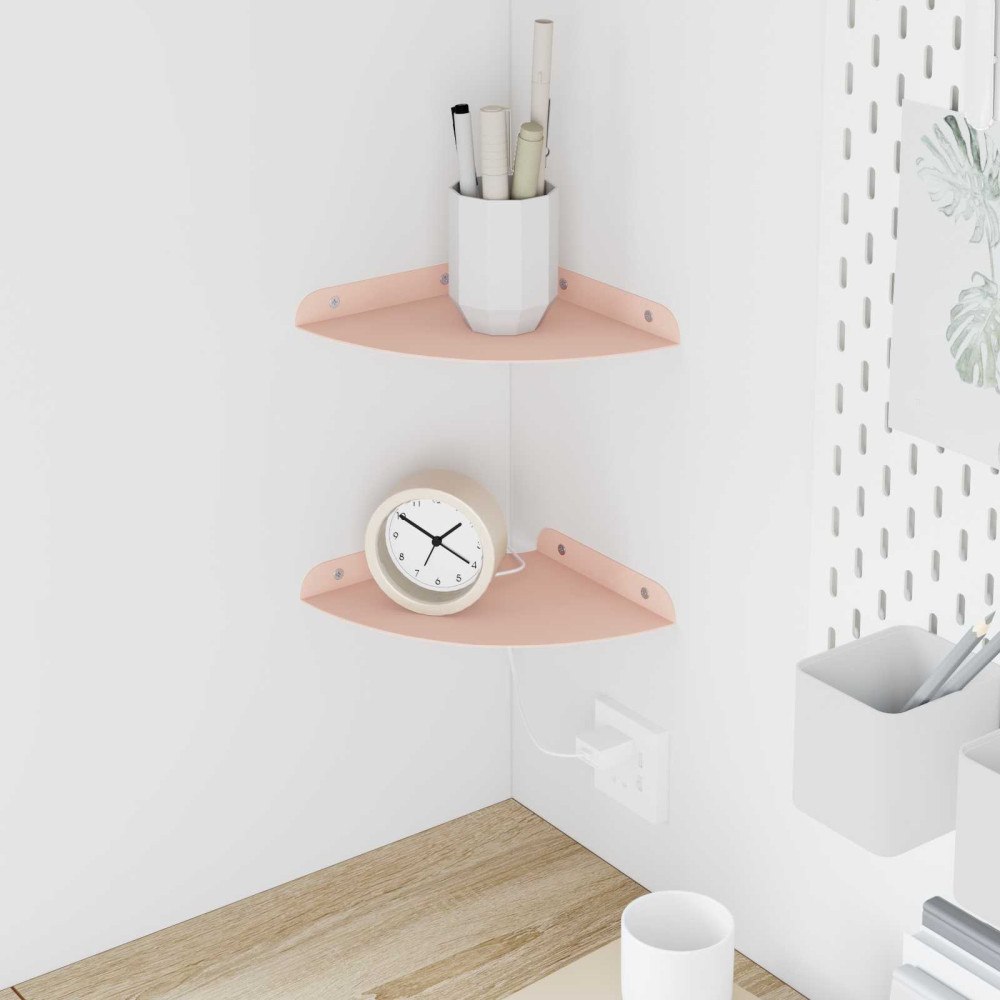 vidaXL Flytande hylla med hylla med lagring 2 pcs Rosa 18 x 18 x 2 cm