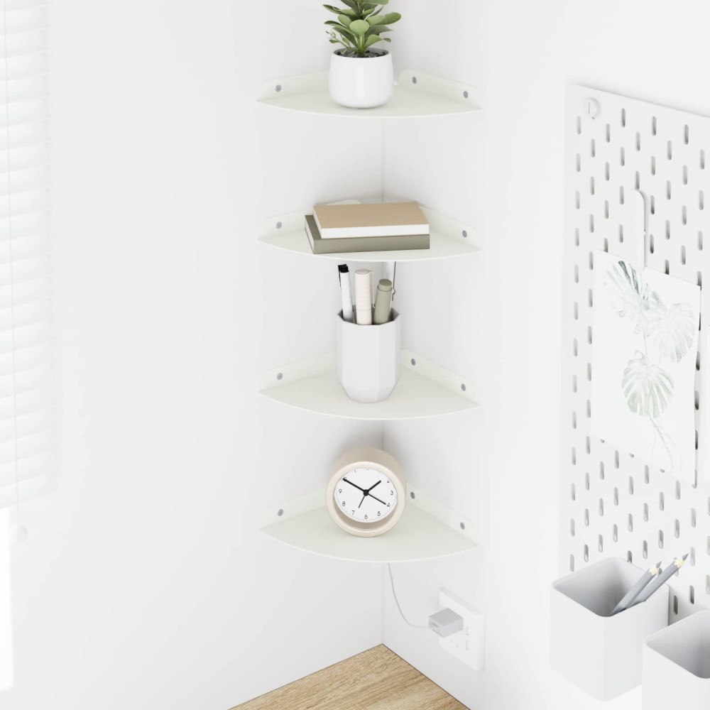 vidaXL Flytande hylla med hylla med lagring 4 pcs Vit 18 x 18 x 2 cm