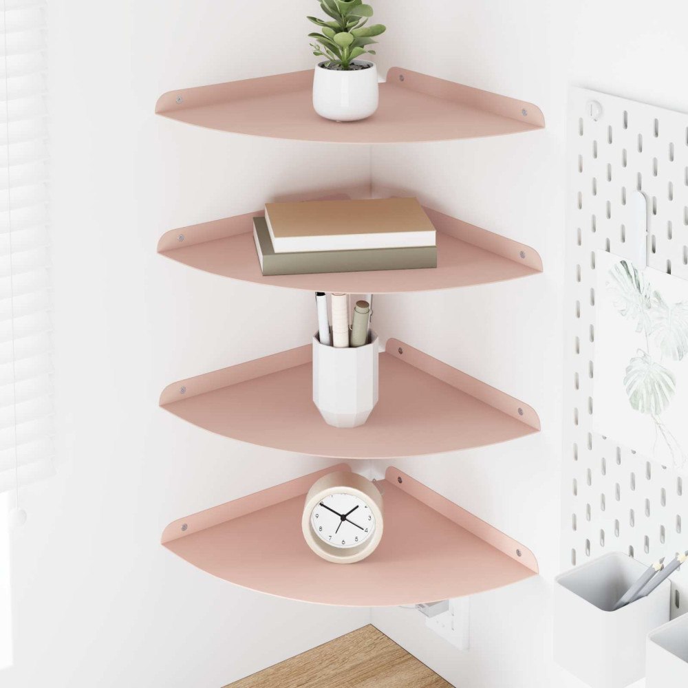 vidaXL Flytande hylla med hylla med lagring 4 pcs Rosa 30 x 30 x 2 cm