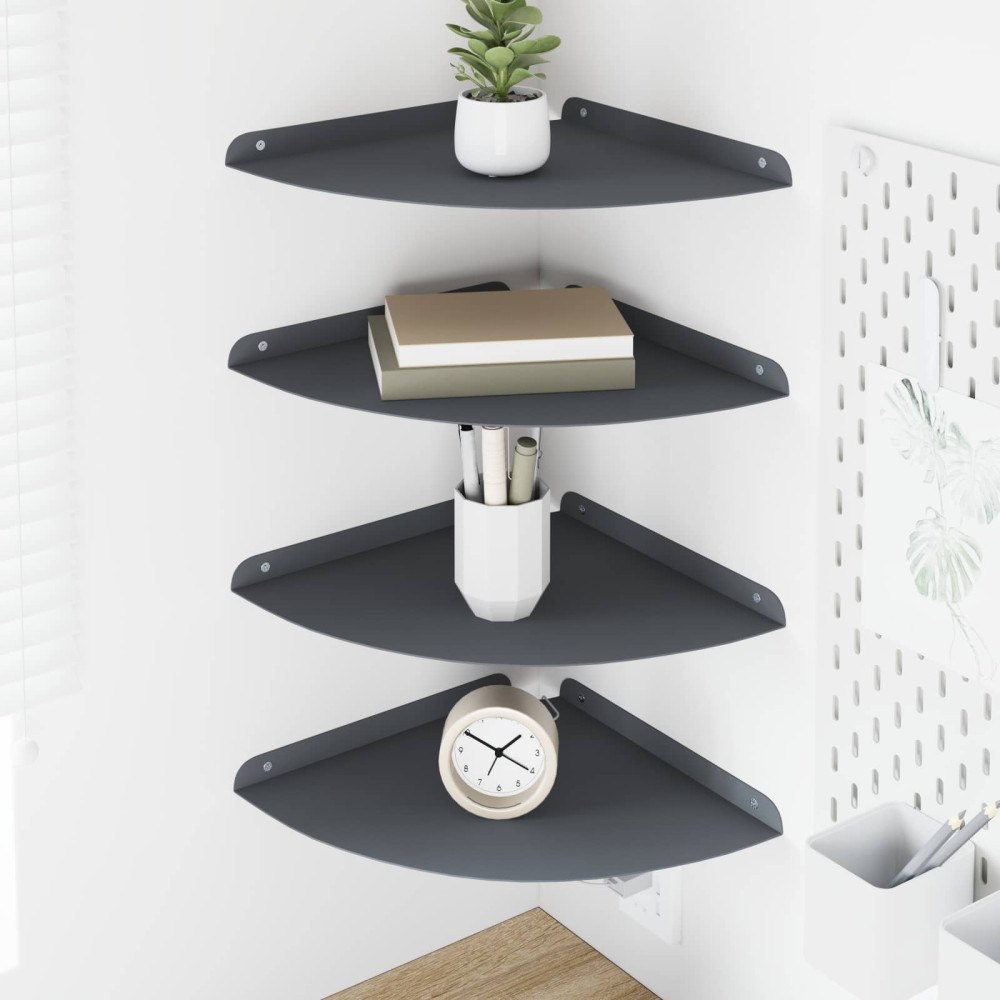 vidaXL Flytande hylla med hylla 4 pcs Antracit 30 x 30 x 2 cm