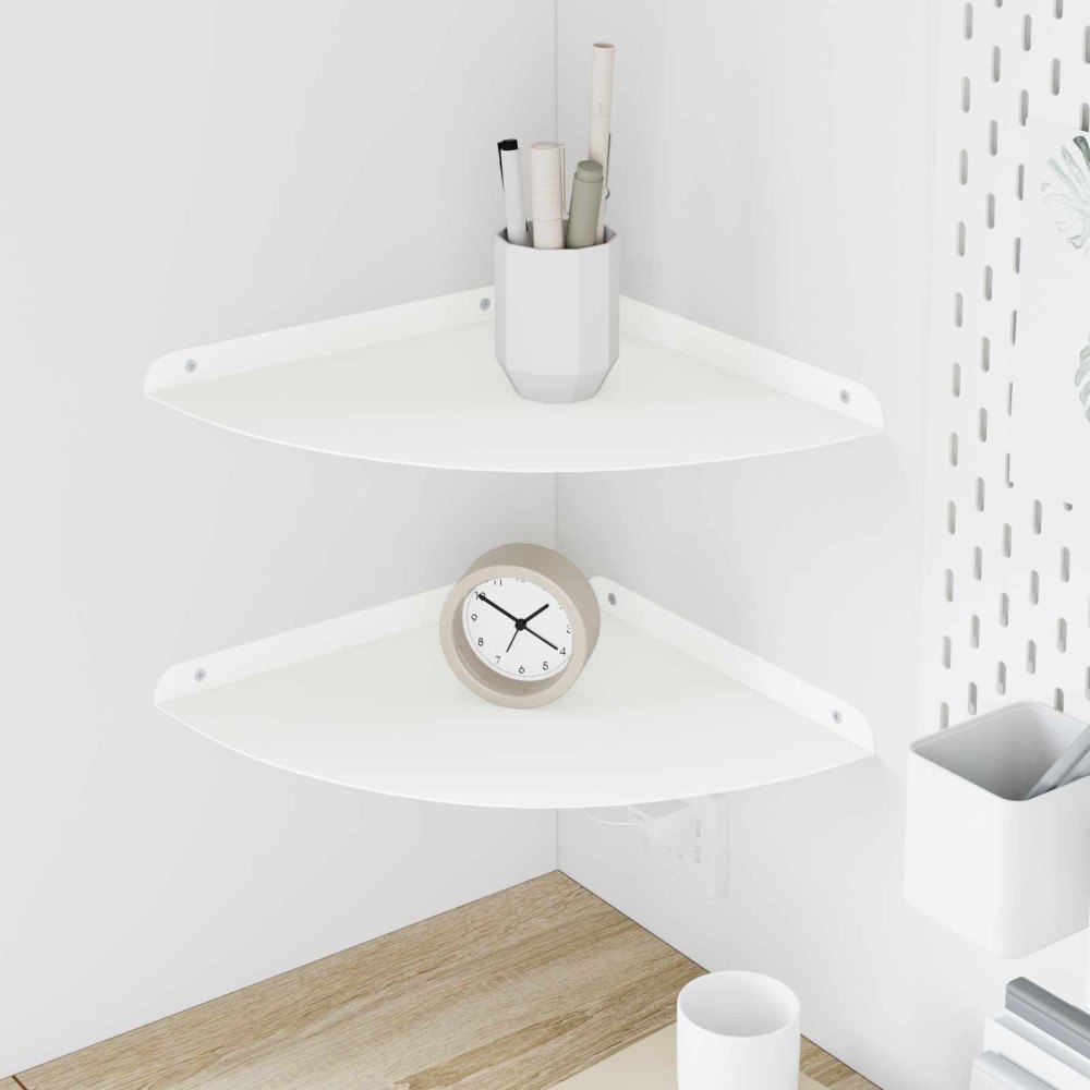 vidaXL Flytande hylla med hylla med lagring 2 pcs Vit 30 x 30 x 2 cm