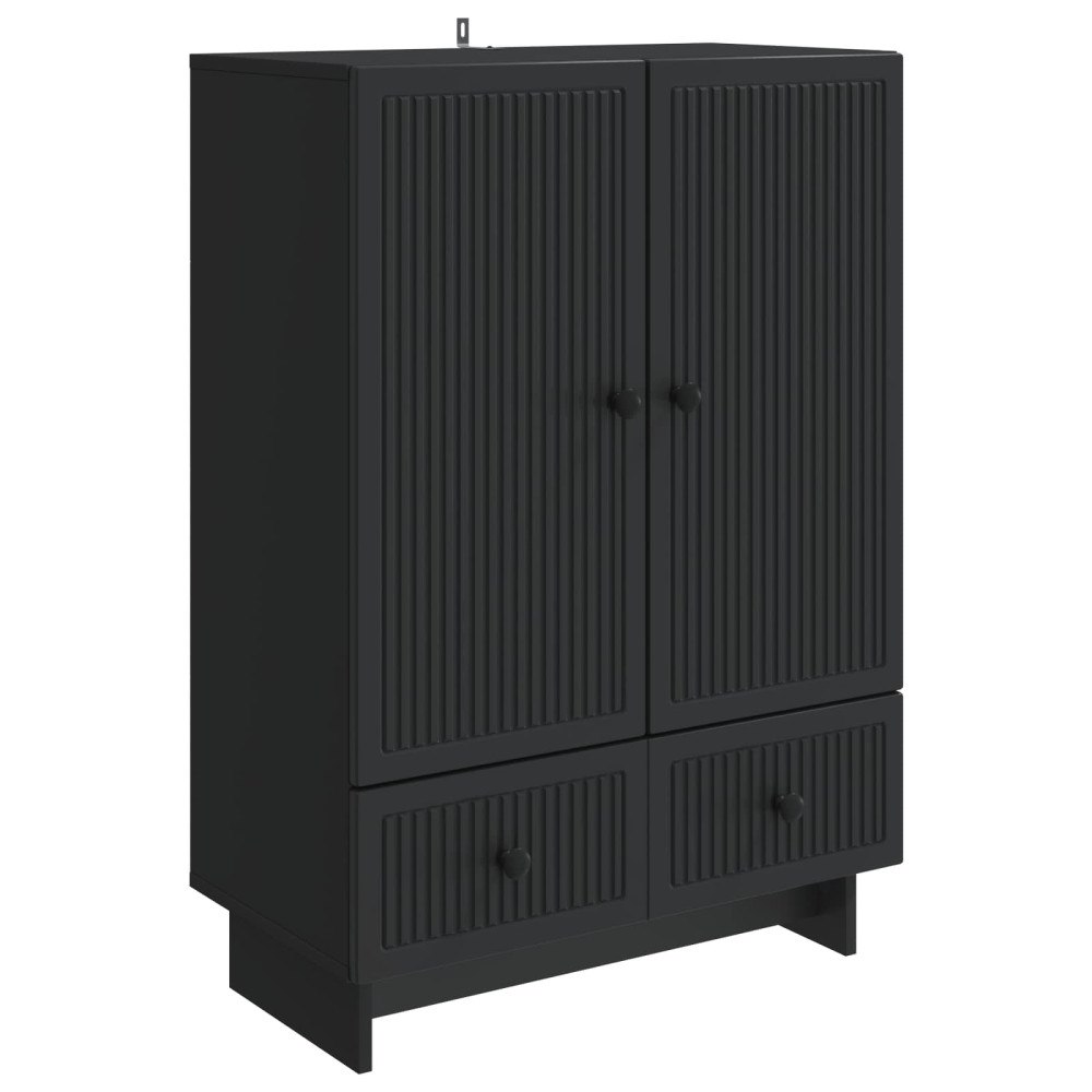 vidaXL Sideboard Svart 66 x 34,5 x 95 cm Konstruerat trä