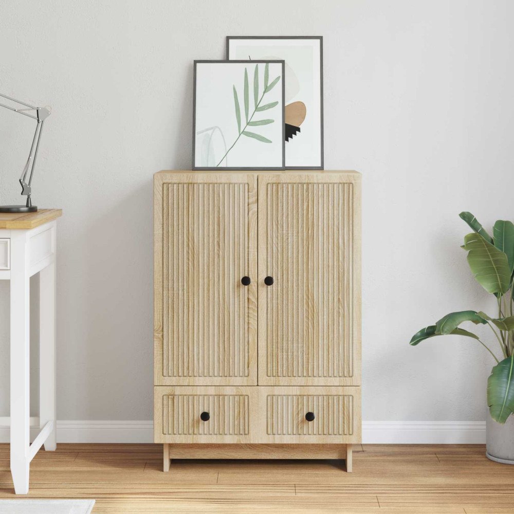 vidaXL Sideboard Sonoma-ek 66 x 34,5 x 95 cm Konstruerat trä