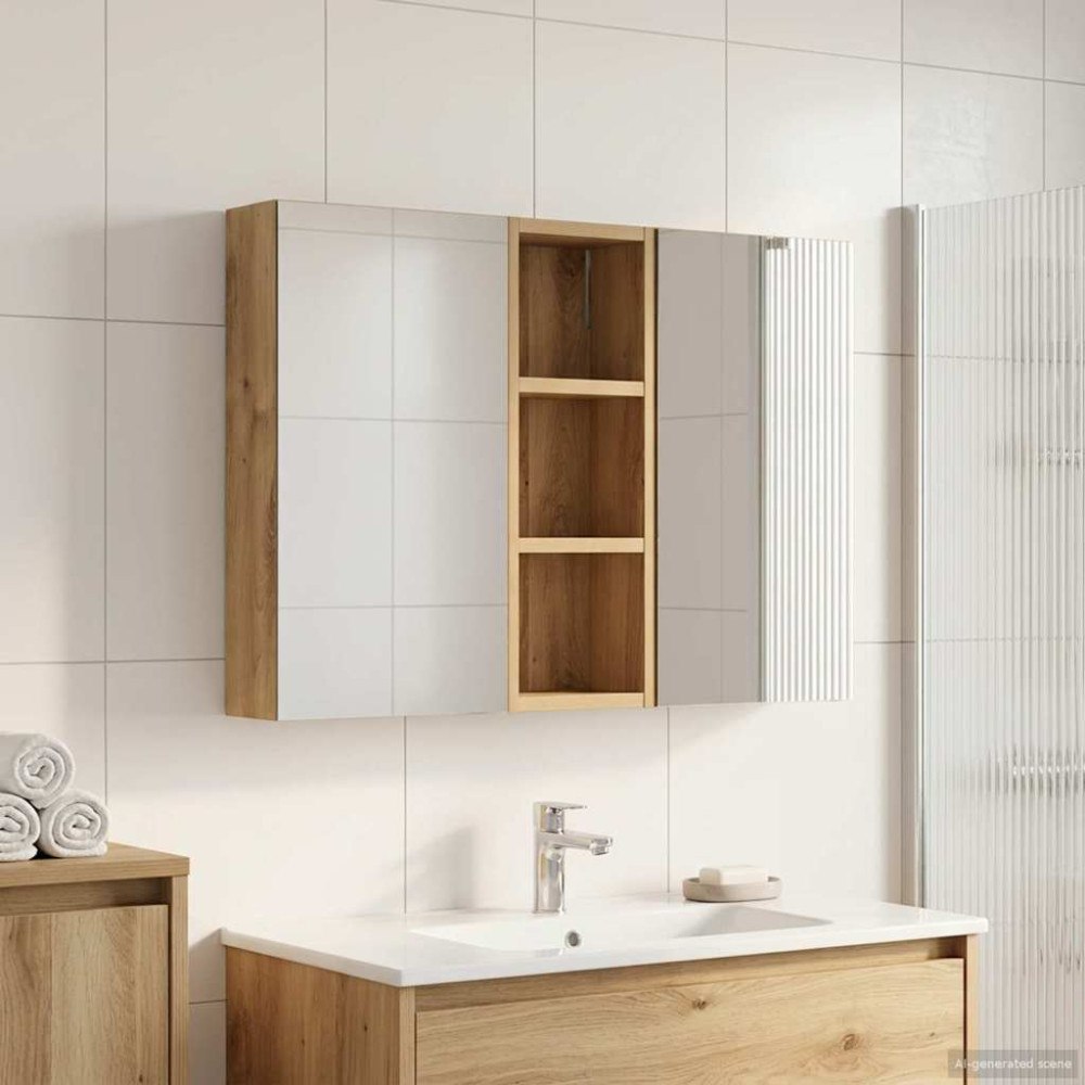 vidaXL Badrumsskåpsset 3 pcs 80 x 10,5 x 50 cm Konstruerat trä
