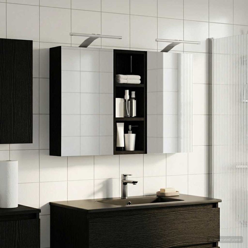 vidaXL Badrumsskåpsset 3 pcs 80 x 10,5 x 50 cm Konstruerat trä