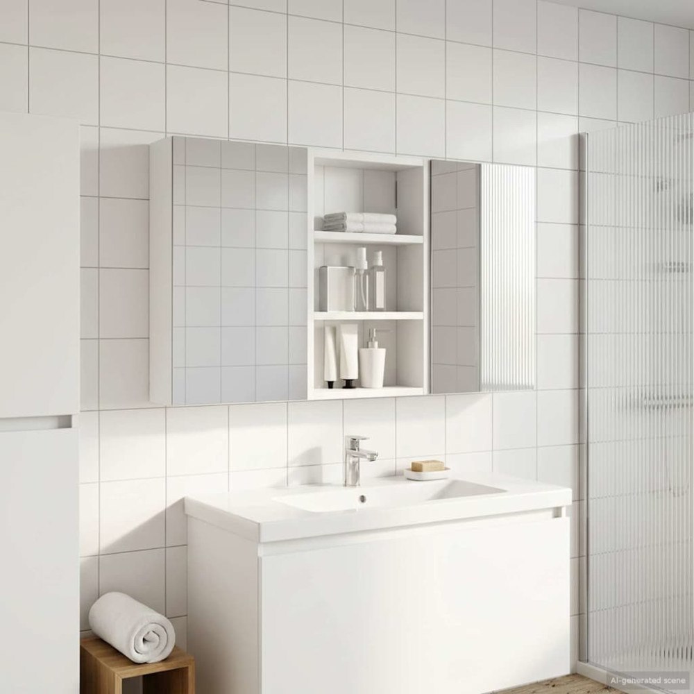vidaXL Badrumsskåpsset 3 pcs 90 x 10,5 x 50 cm Konstruerat trä