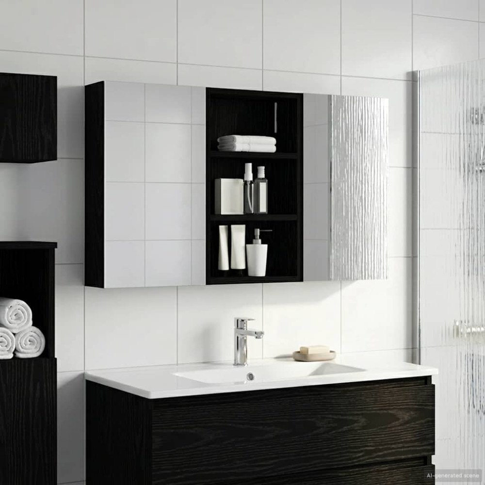 vidaXL Badrumsskåpsset 3 pcs 90 x 10,5 x 50 cm Konstruerat trä