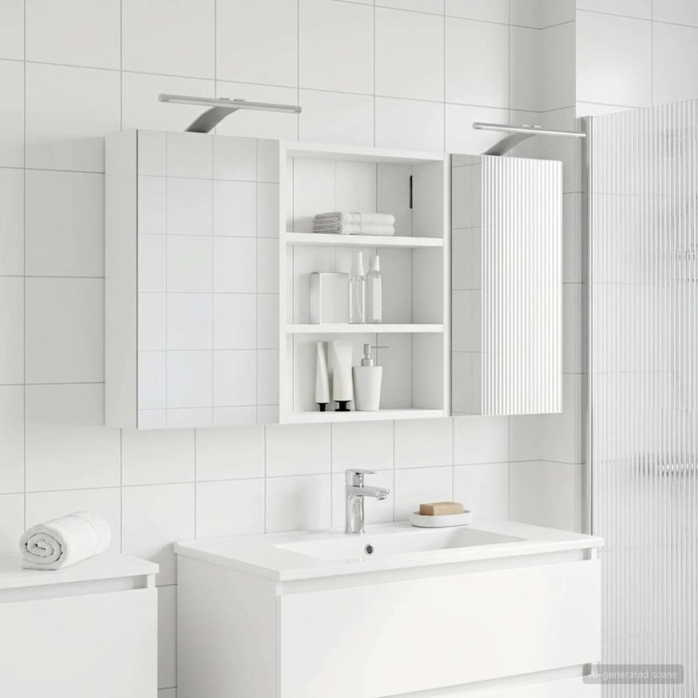 vidaXL Badrumsskåpsset 3 pcs 100 x 10,5 x 50 cm Konstruerat trä