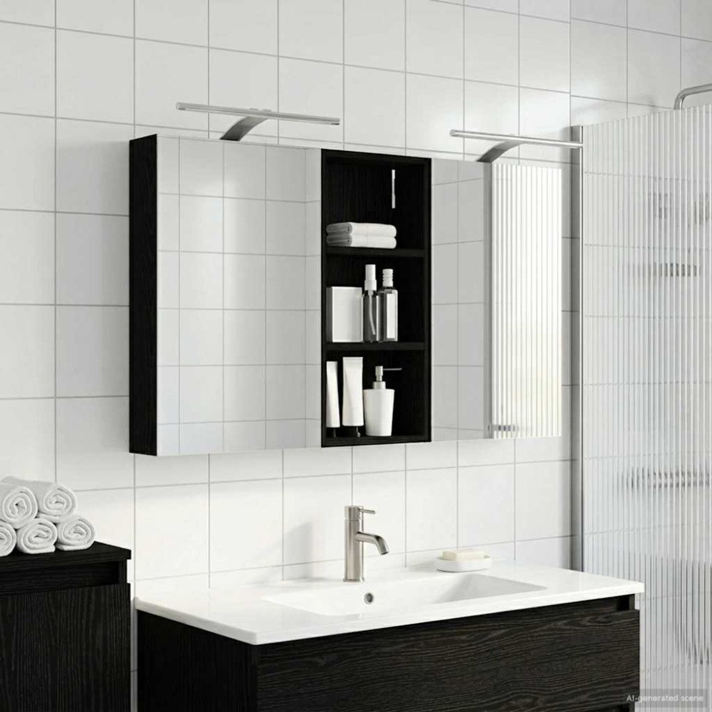 vidaXL Badrumsskåpsset 3 pcs 110 x 10,5 x 60,5 cm Konstruerat trä