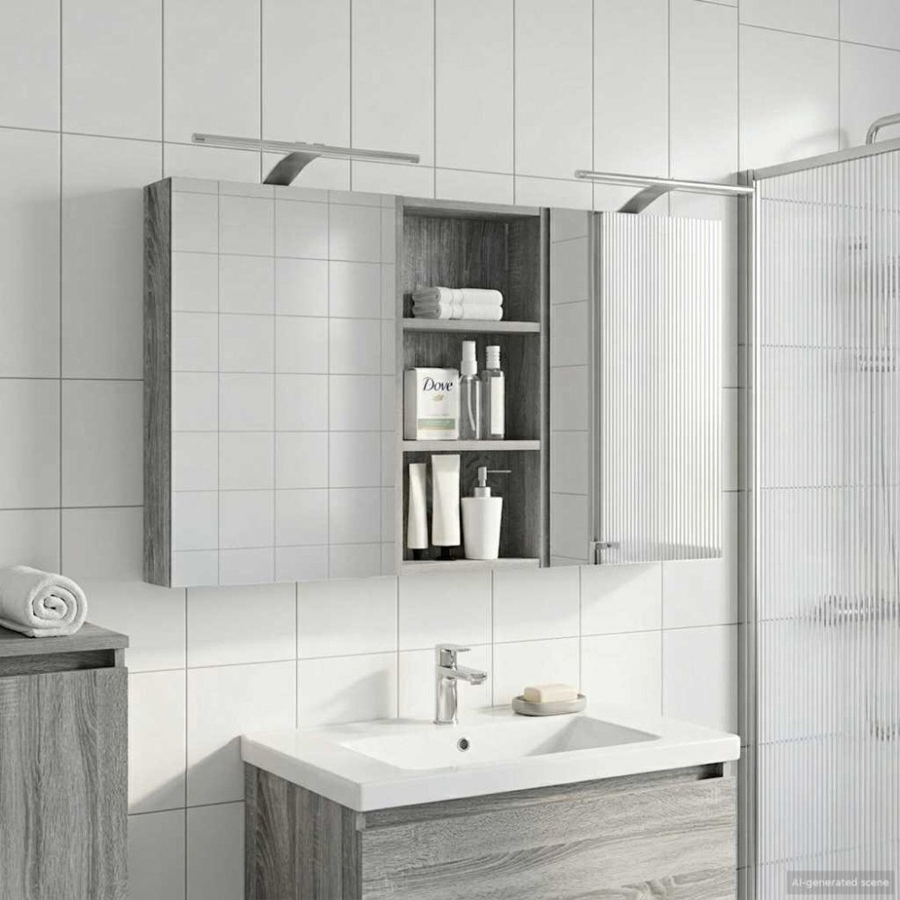 vidaXL Badrumsskåpsset 3 pcs 110 x 10,5 x 60,5 cm Konstruerat trä