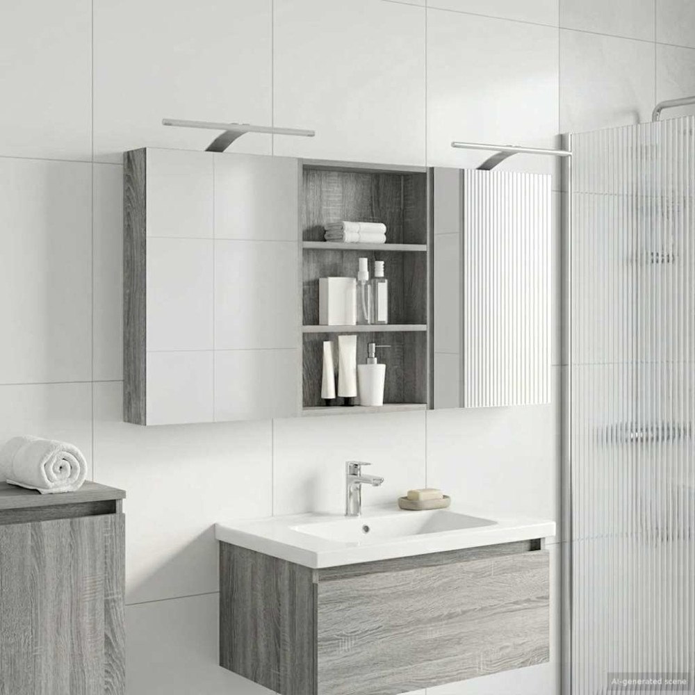 vidaXL Badrumsskåpsset 3 pcs 120 x 10,5 x 60,5 cm Konstruerat trä