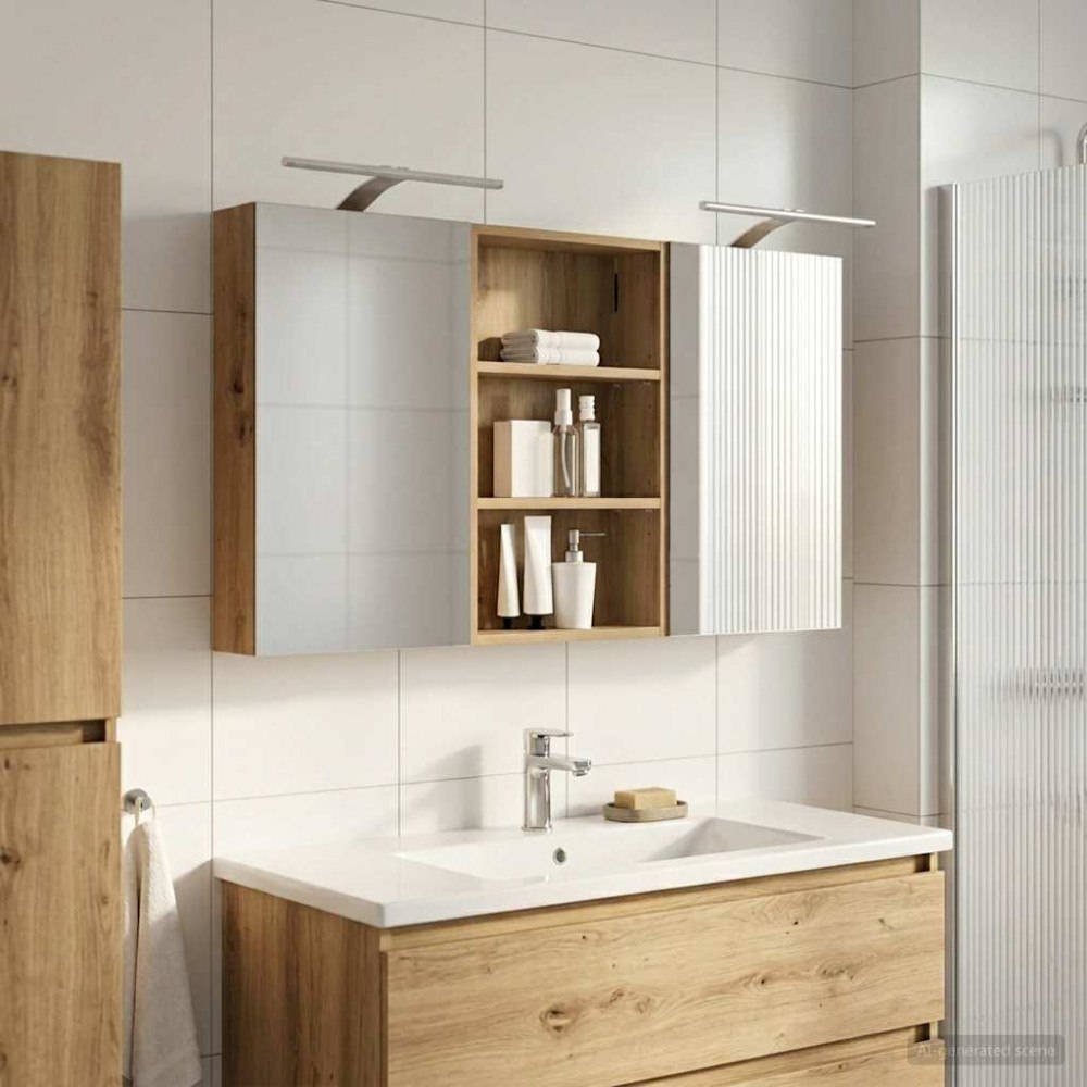vidaXL Badrumsskåpsset 3 pcs 120 x 10,5 x 60,5 cm Konstruerat trä