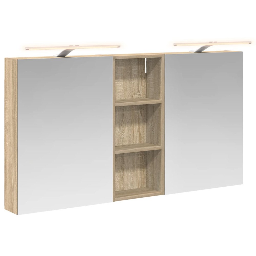 vidaXL Badrumsskåpsset 3 pcs 130 x 14,5 x 70 cm Konstruerat trä