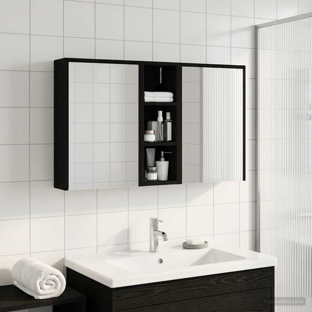 vidaXL Badrumsskåpsset för 3 pcs 106 x 16 x 62,5 cm Konstruerat trä