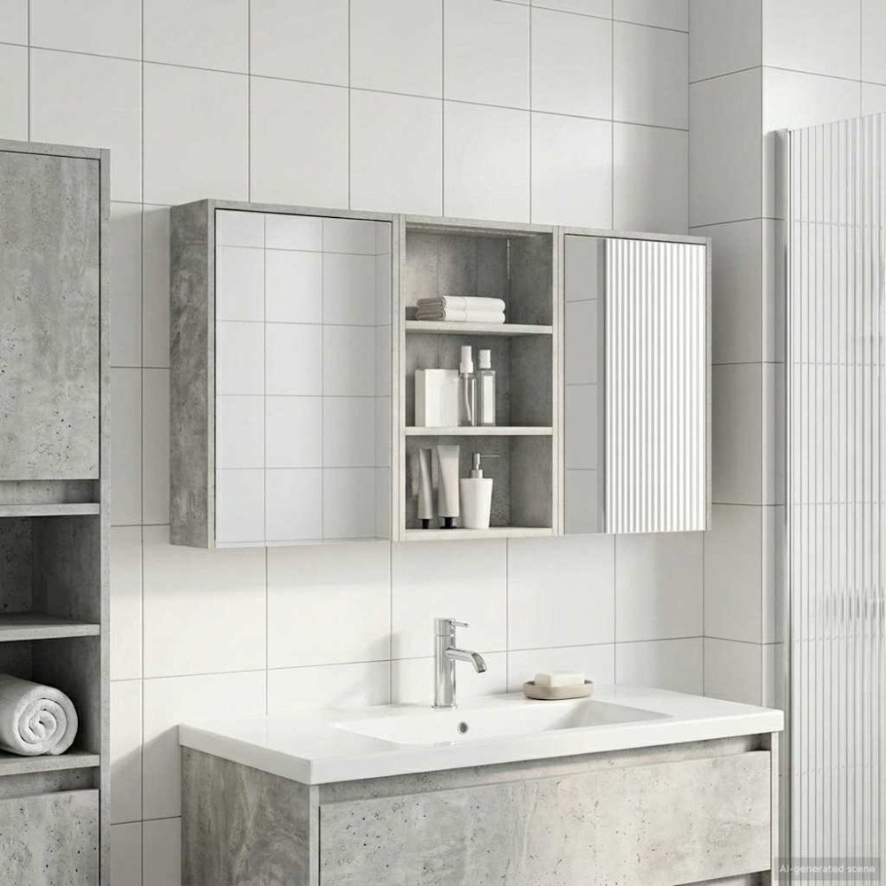 vidaXL Badrumsskåpsset 3 pcs 126 x 16 x 62.5 cm Konstruerat trä