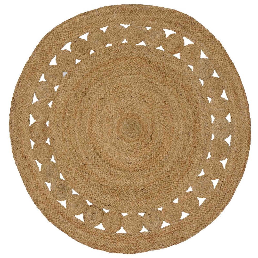 vidaXL Matta Naturfärg Ø 120 cm Jute