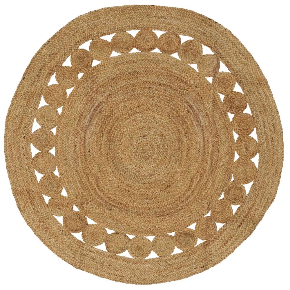 vidaXL Matta Naturfärg Ø 150 cm Jute