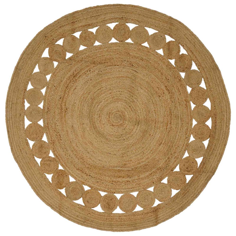 vidaXL Matta Naturfärg Ø 210 cm Jute