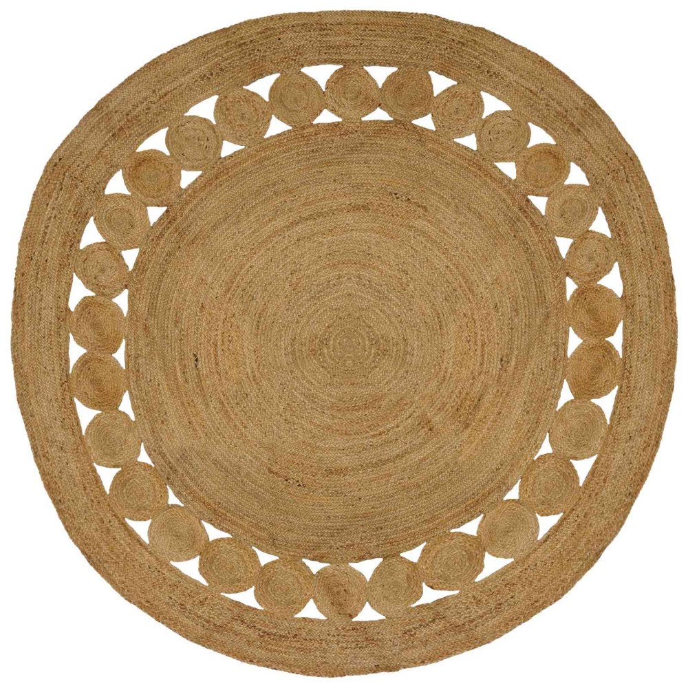 vidaXL Matta Naturfärg Ø 240 cm Jute