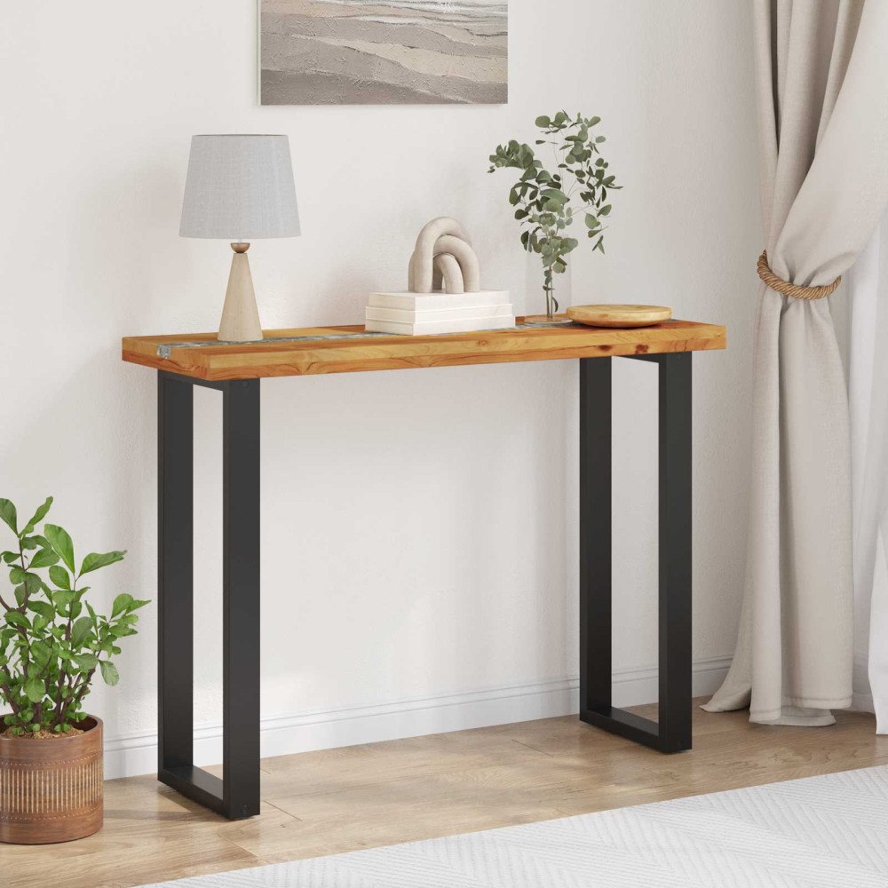 vidaXL Konsolbord Brun 100 x 35 x 75 cm Massivt teakträ