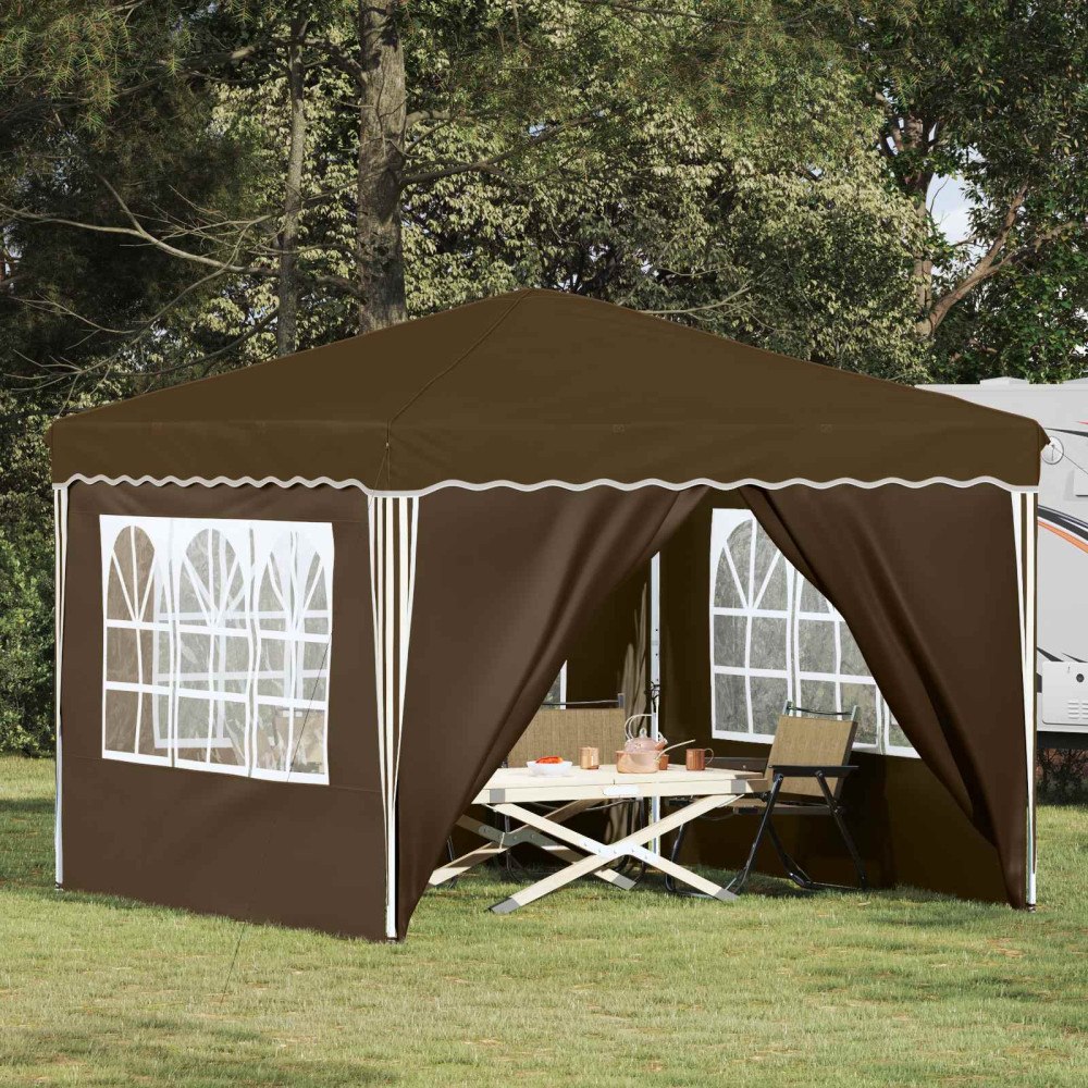 vidaXL Pop-up Partytält Taupe 288 x 288 x 245 cm Oxford Tyg