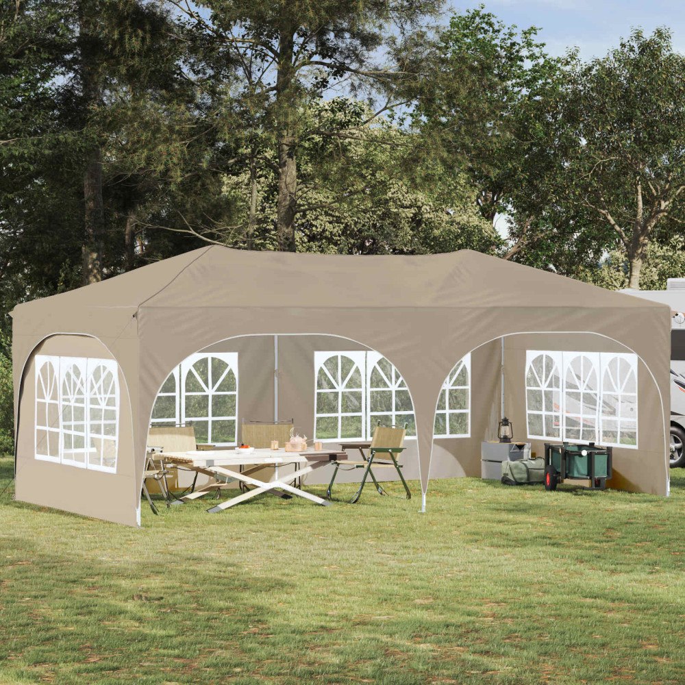 vidaXL Pop-up Partytält Kräm 575 x 288 x 245 cm Oxford Tyg