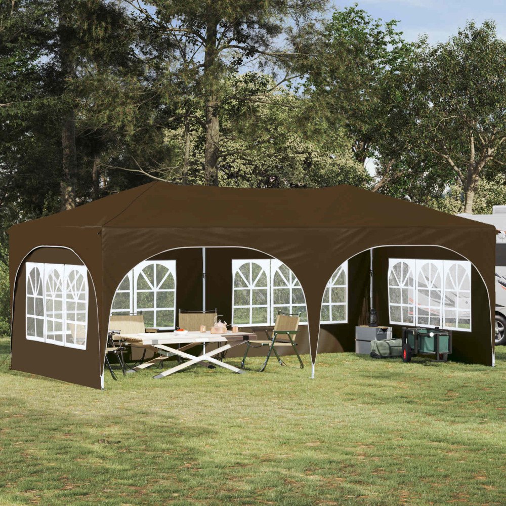 vidaXL Pop-up Partytält Taupe 575 x 288 x 245 cm Oxford Tyg