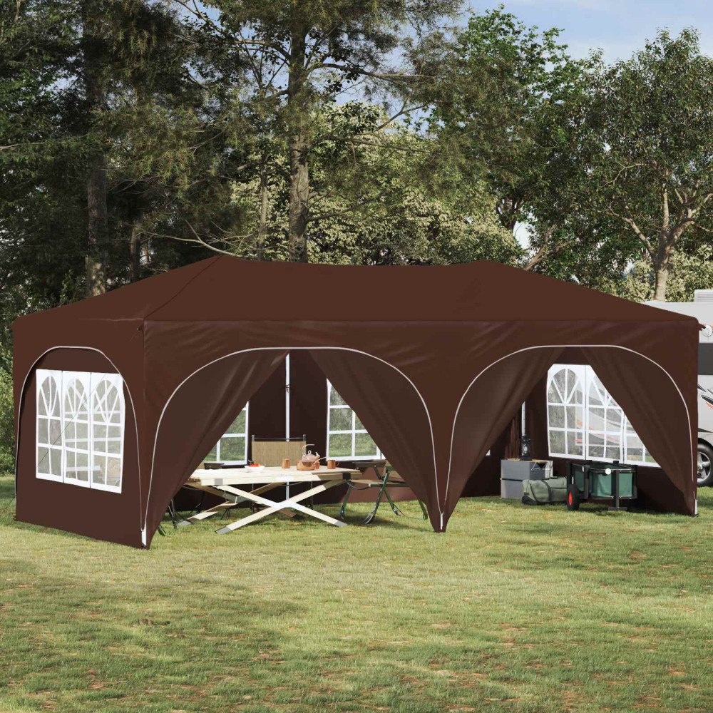 vidaXL Pop-up Partytält Brun 575 x 288 x 245 cm Oxford Tyg