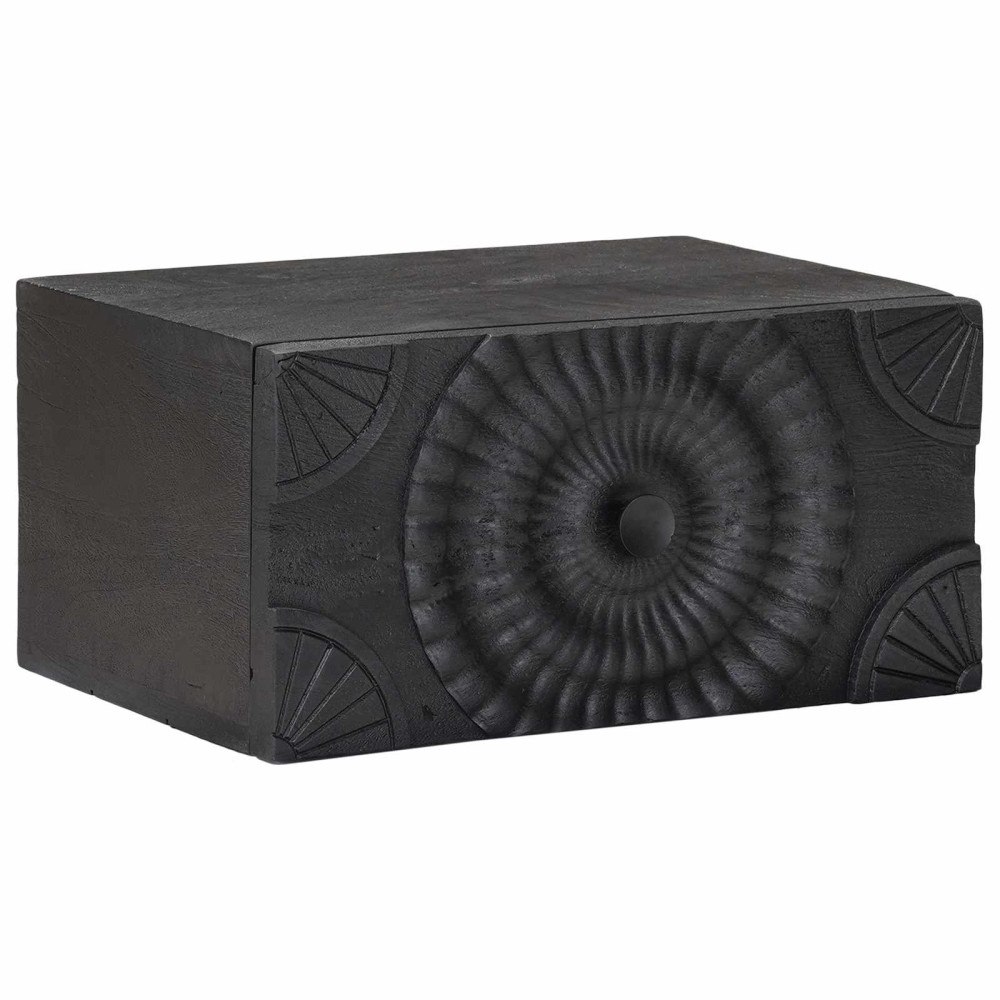 vidaXL Nattduksbord med låda Svart 40 x 30 x 20 cm