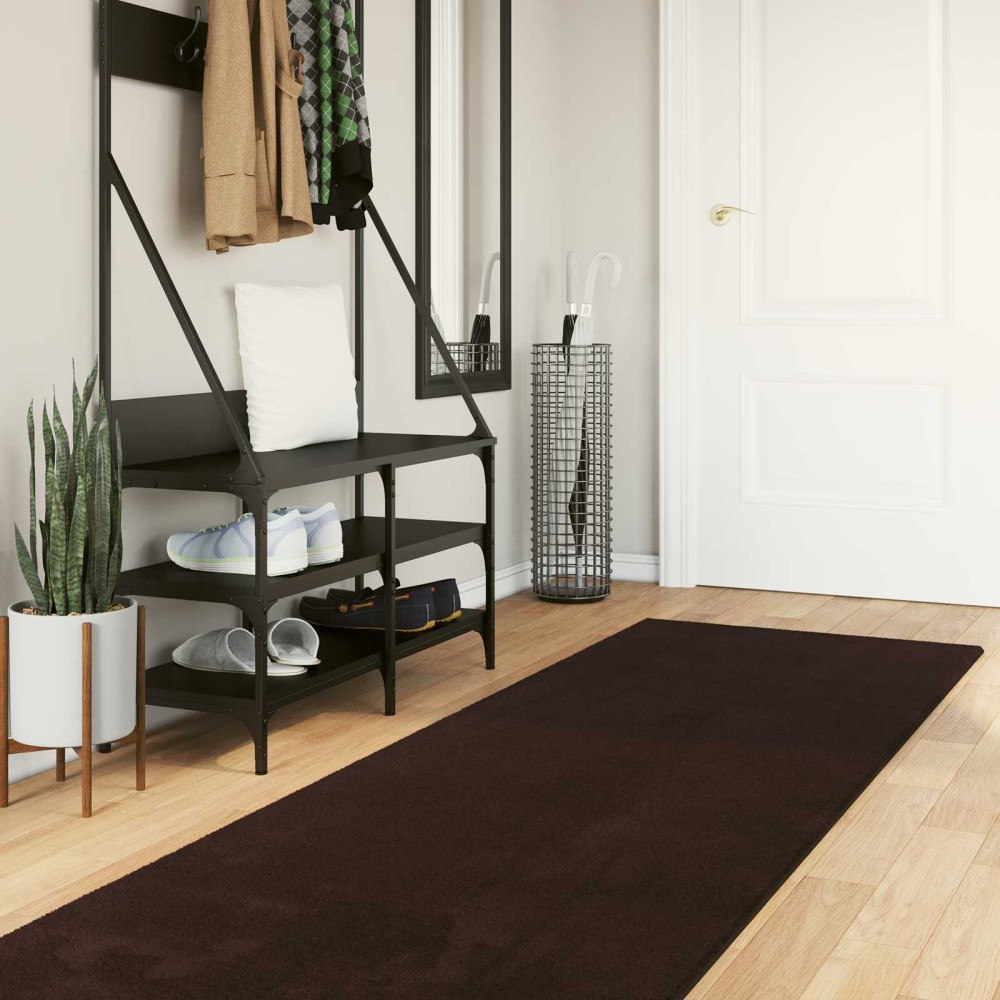 vidaXL Mellanhög mjuk och tvättbar matta HUARTE Brun 1000 x 80 cm