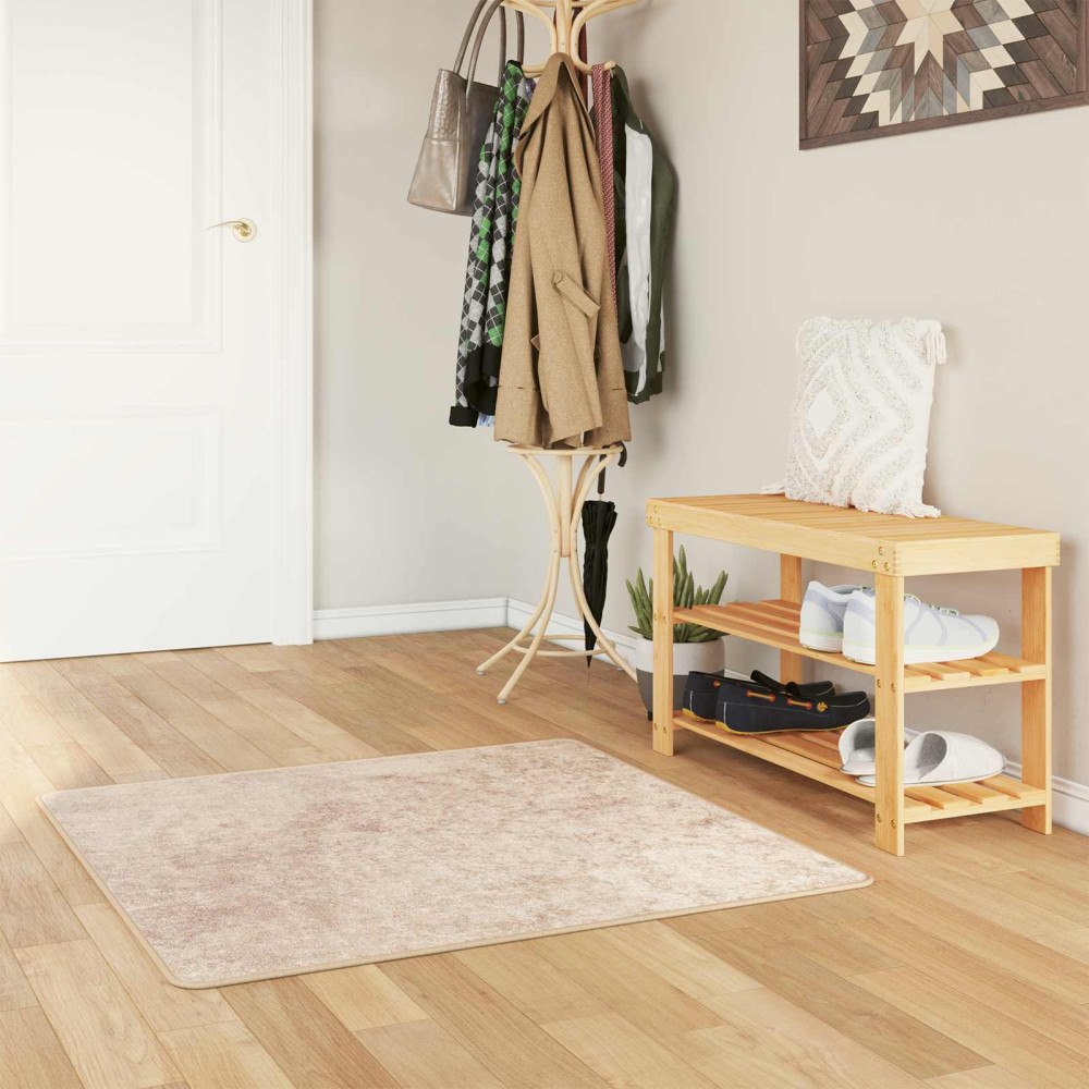 vidaXL Mattlöpare MARSA Beige 100 x 100 cm Polyester och PVC