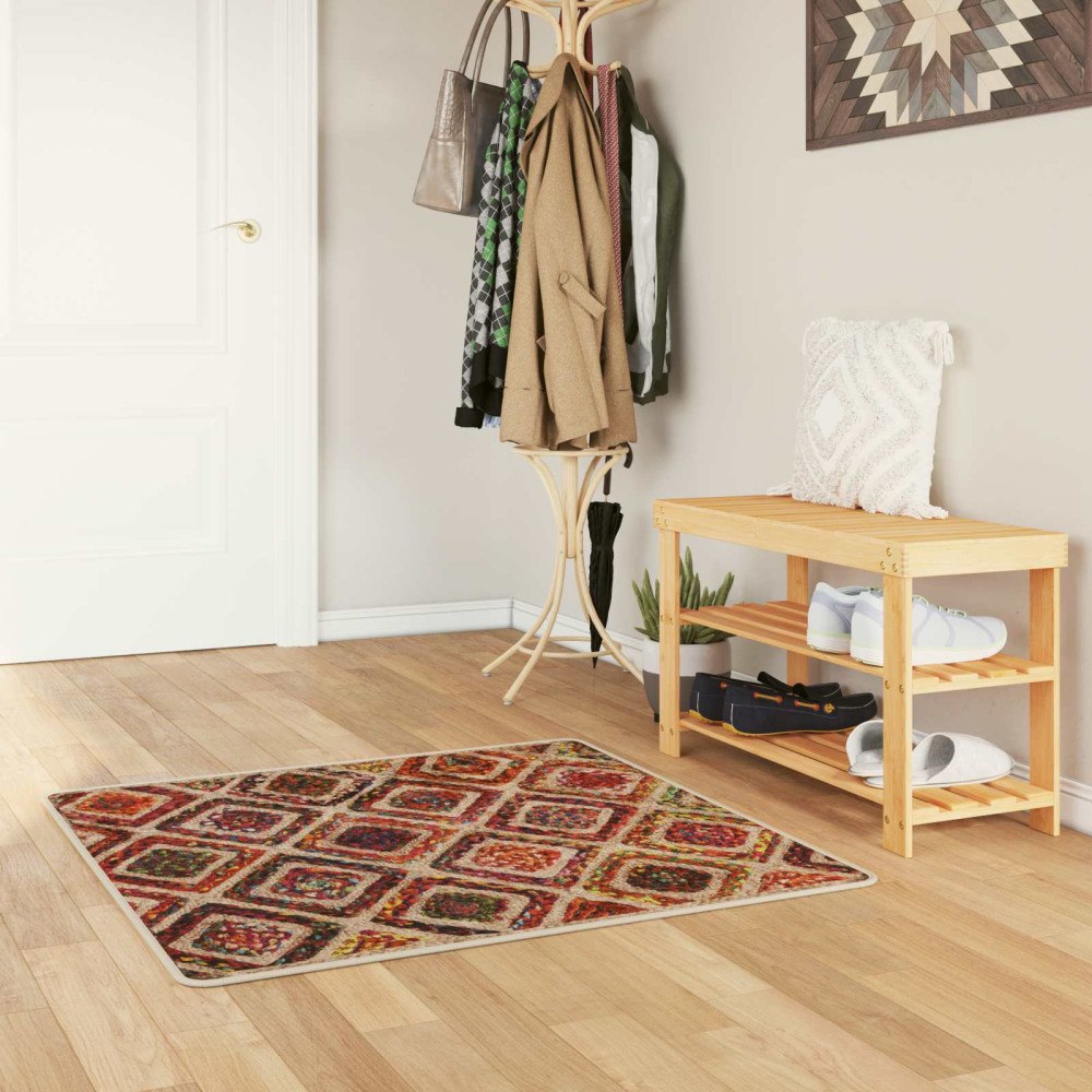 vidaXL Mattlöpare MARSA Flerfärgsdesign 100 x 100 cm Polyester och PVC