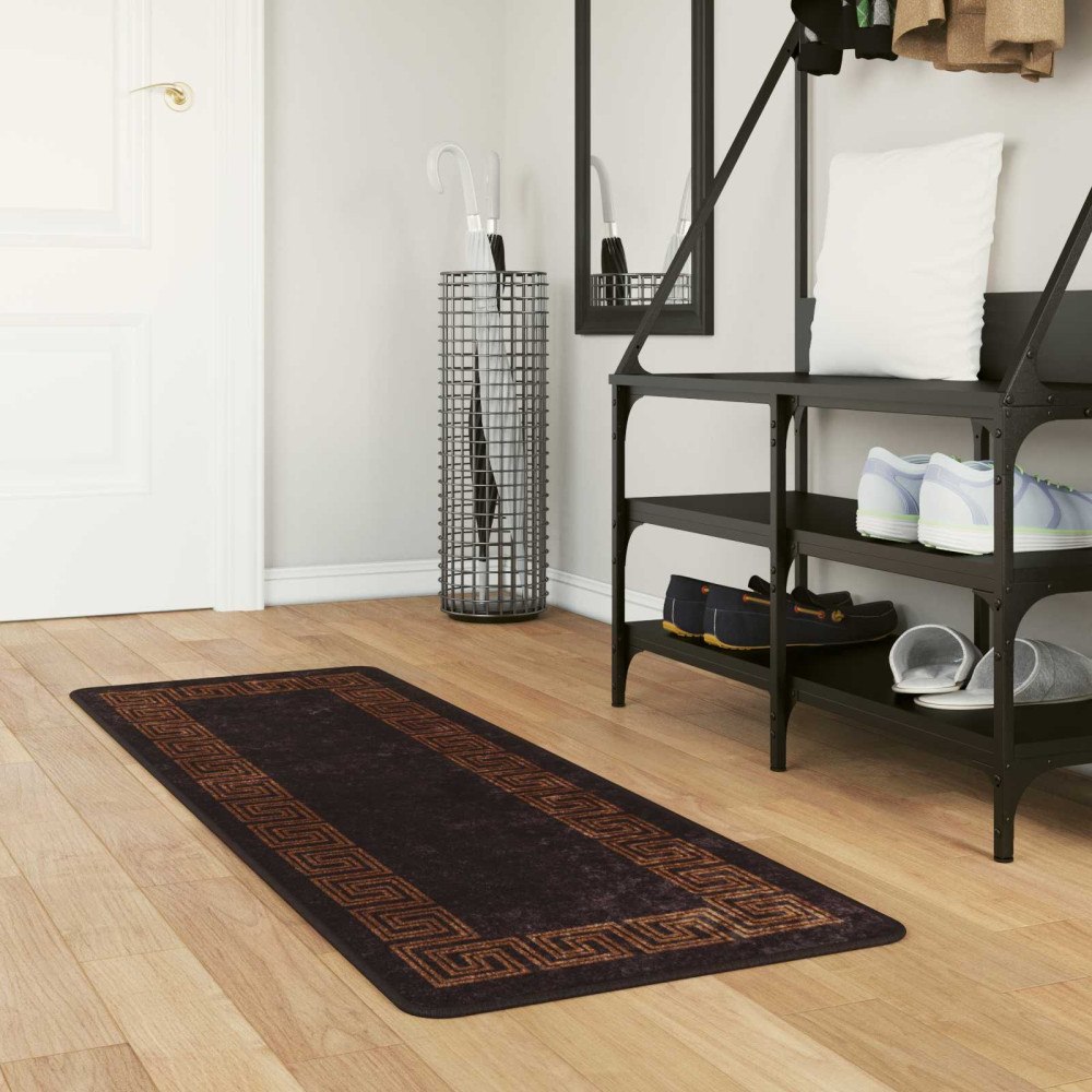 vidaXL Mattlöpare MARSA Svart 50 x 100 cm Polyester och PVC