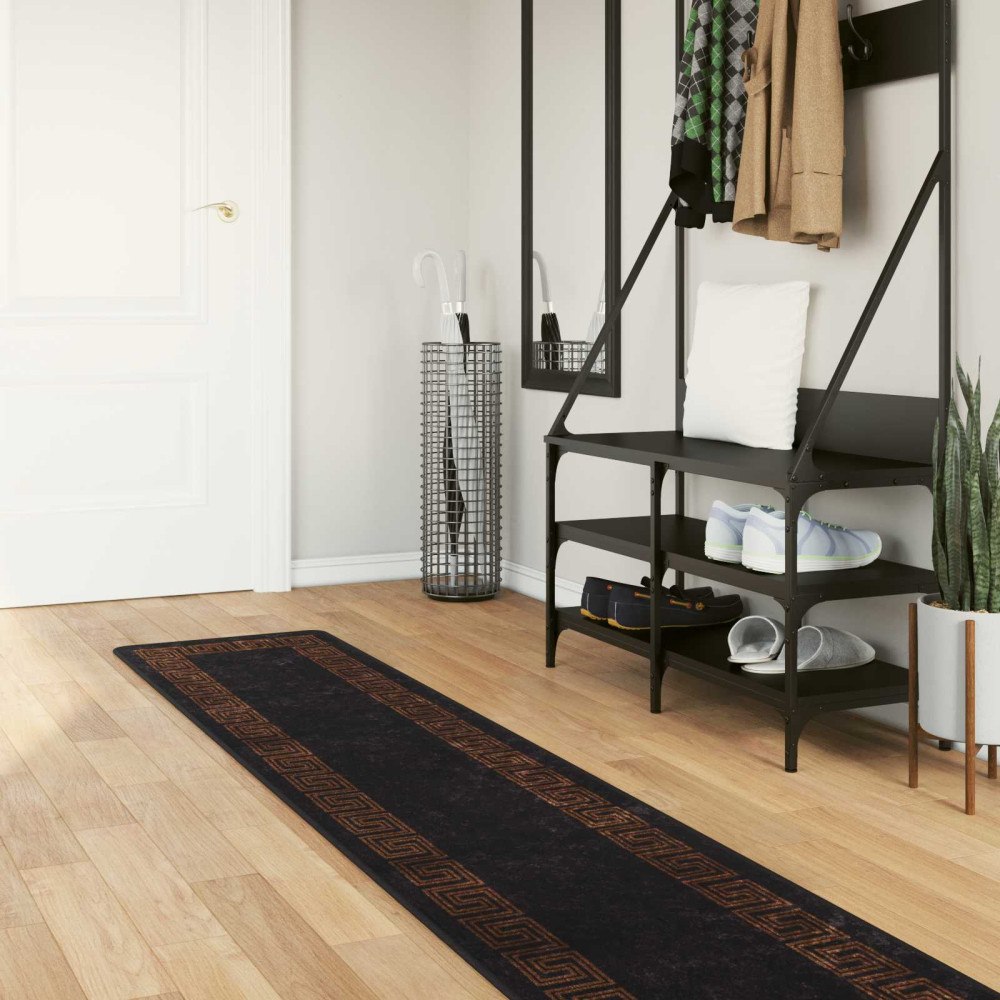 vidaXL Mattlöpare MARSA Svart 50 x 300 cm Polyester och PVC