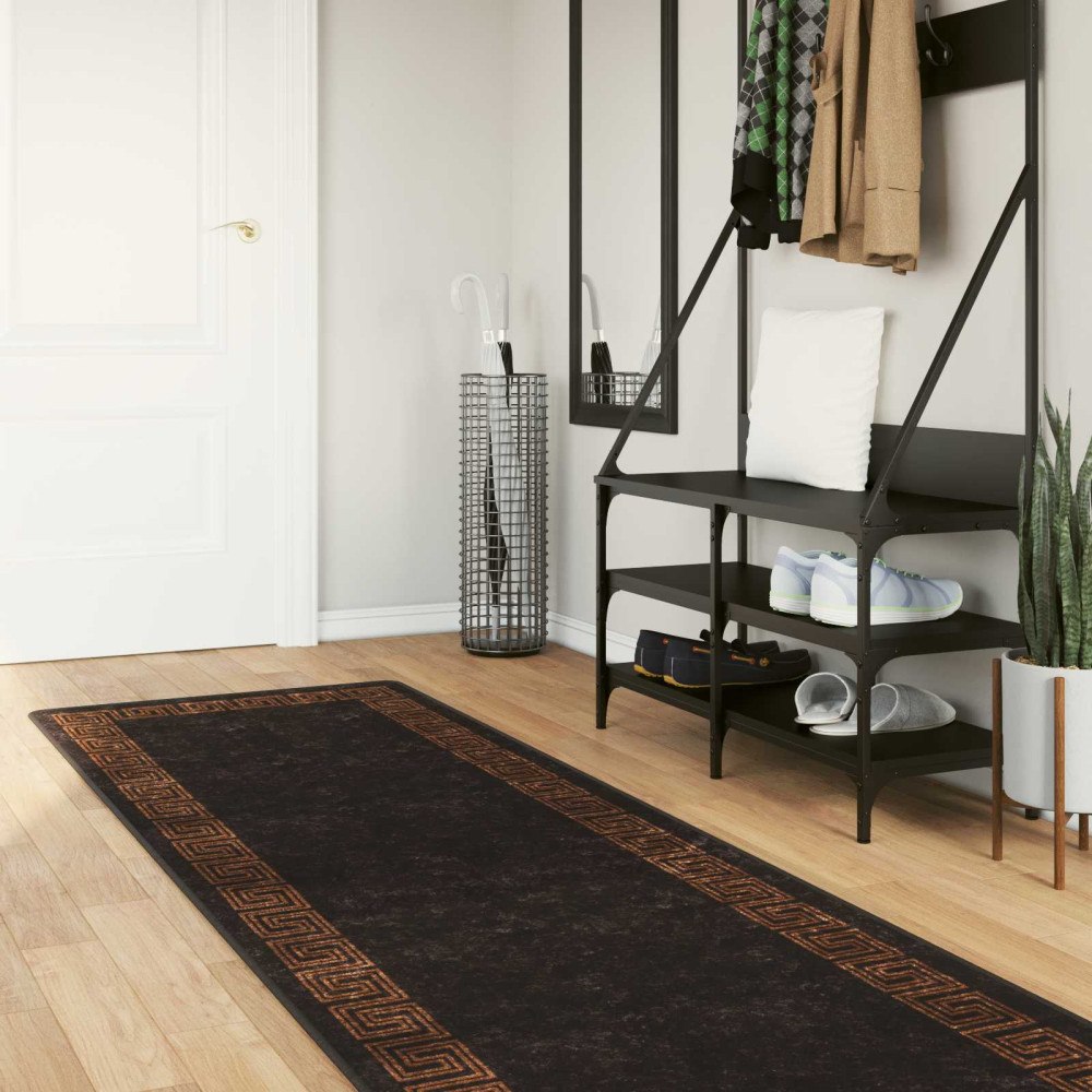 vidaXL Mattlöpare MARSA Svart 80 x 250 cm Polyester och PVC