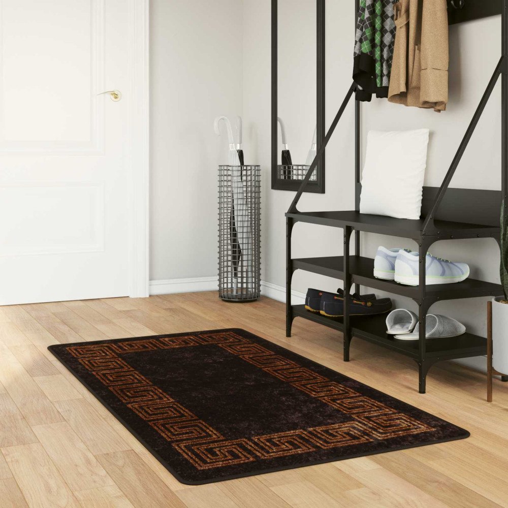 vidaXL Mattlöpare MARSA Svart 100 x 200 cm Polyester och PVC