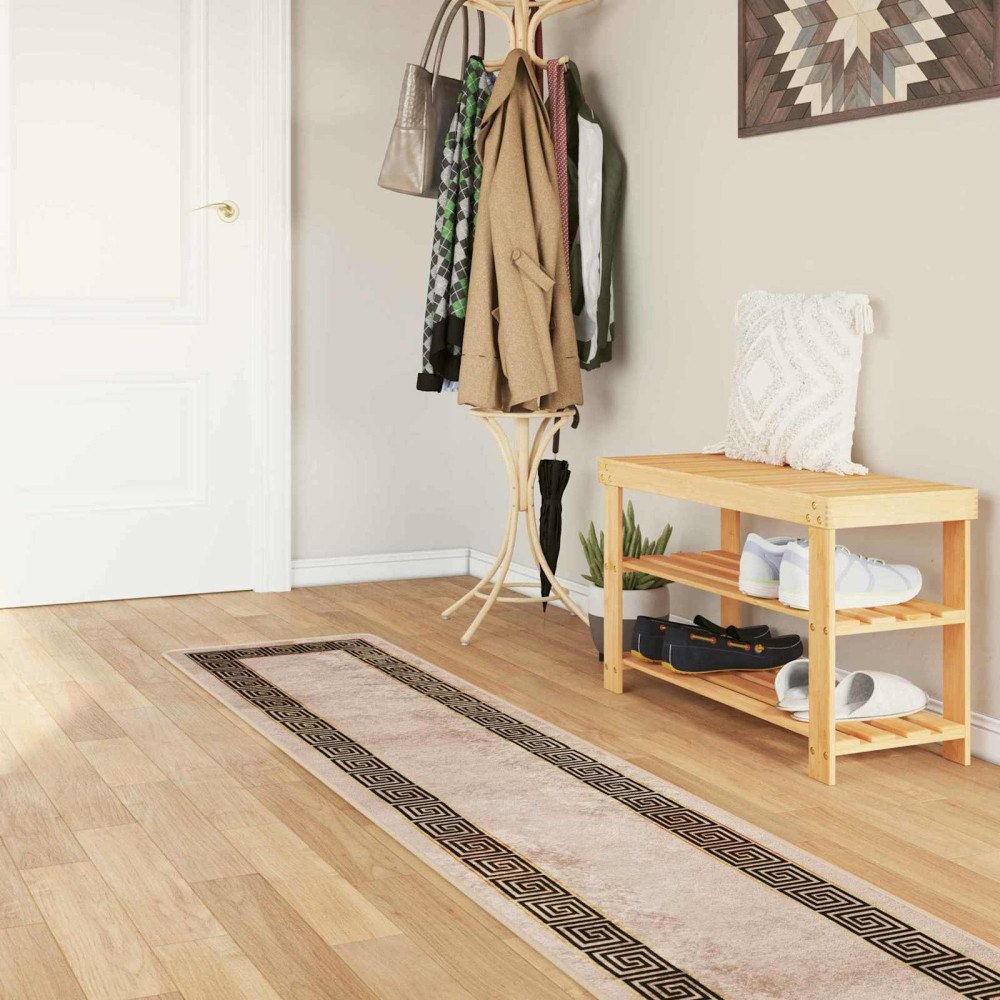 vidaXL Mattlöpare MARSA Svart 50 x 450 cm Polyester och PVC