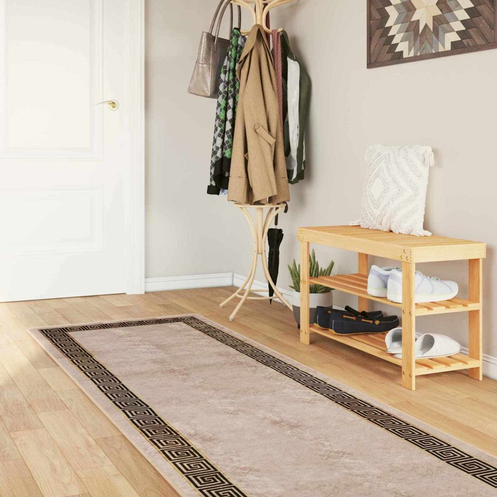 vidaXL Mattlöpare MARSA Svart 80 x 400 cm Polyester och PVC