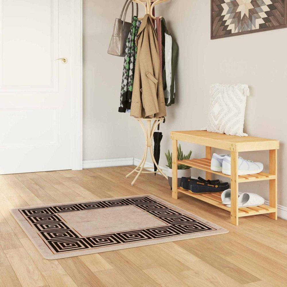 vidaXL Mattlöpare MARSA Svart 100 x 100 cm Polyester och PVC