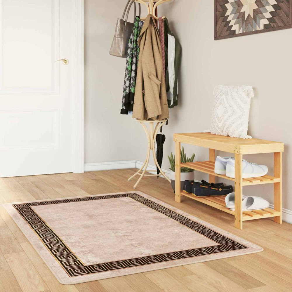 vidaXL Mattlöpare MARSA Svart 100 x 150 cm Polyester och PVC