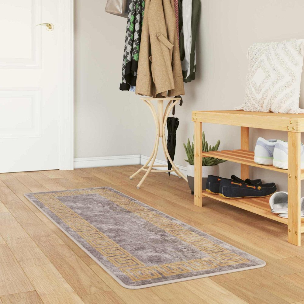 vidaXL Mattlöpare MARSA Grå 50 x 200 cm Polyester och PVC