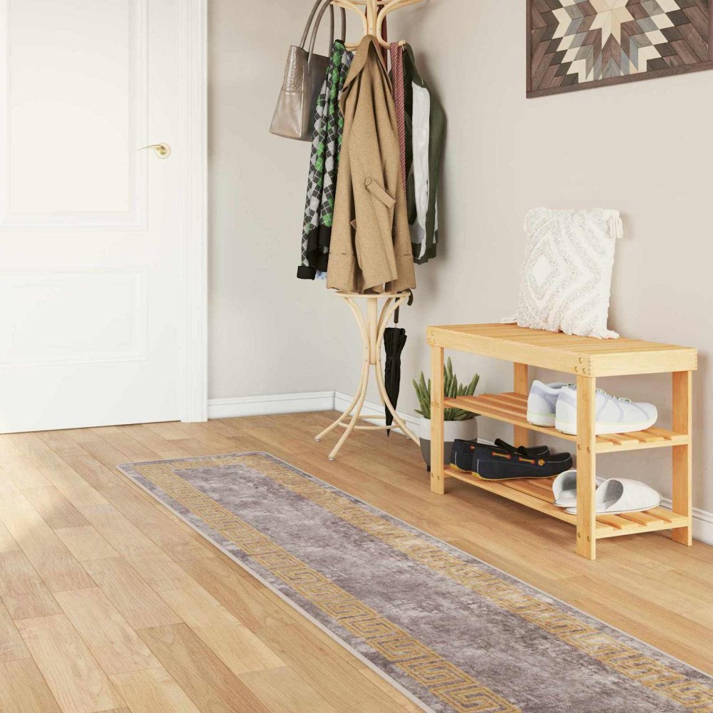 vidaXL Mattlöpare MARSA Grå 50 x 350 cm Polyester och PVC