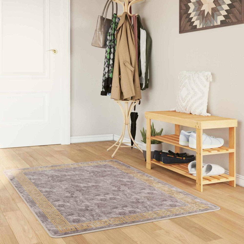 vidaXL Mattlöpare MARSA Grå 80 x 100 cm Polyester och PVC