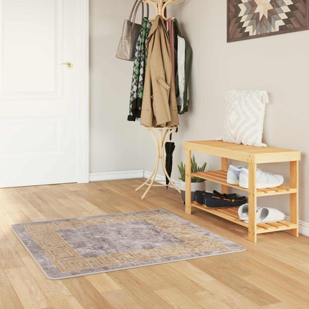 vidaXL Mattlöpare MARSA Grå 100 x 100 cm Polyester och PVC