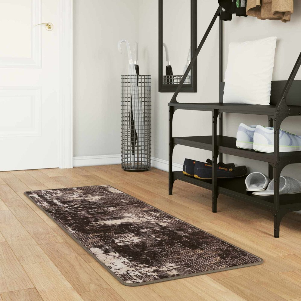 vidaXL Mattlöpare MARSA Svart 50 x 150 cm Polyester och PVC