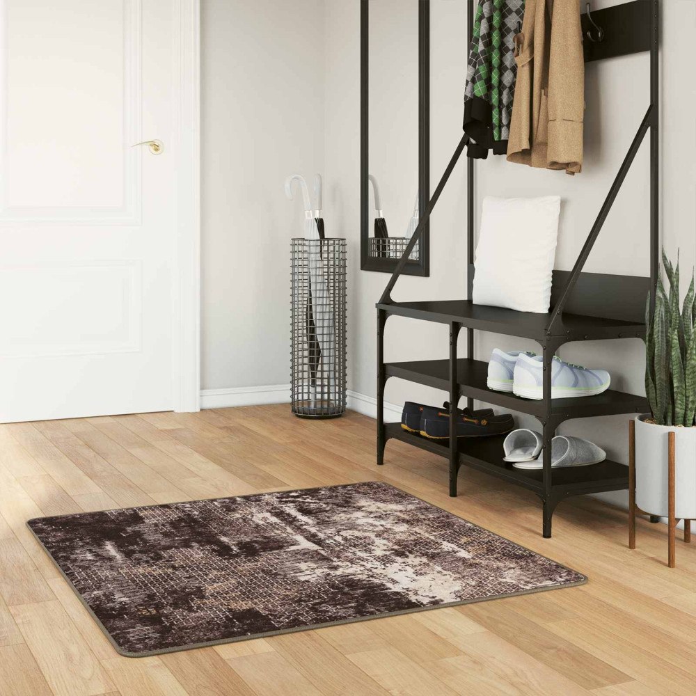 vidaXL Mattlöpare MARSA Svart 100 x 100 cm Polyester och PVC