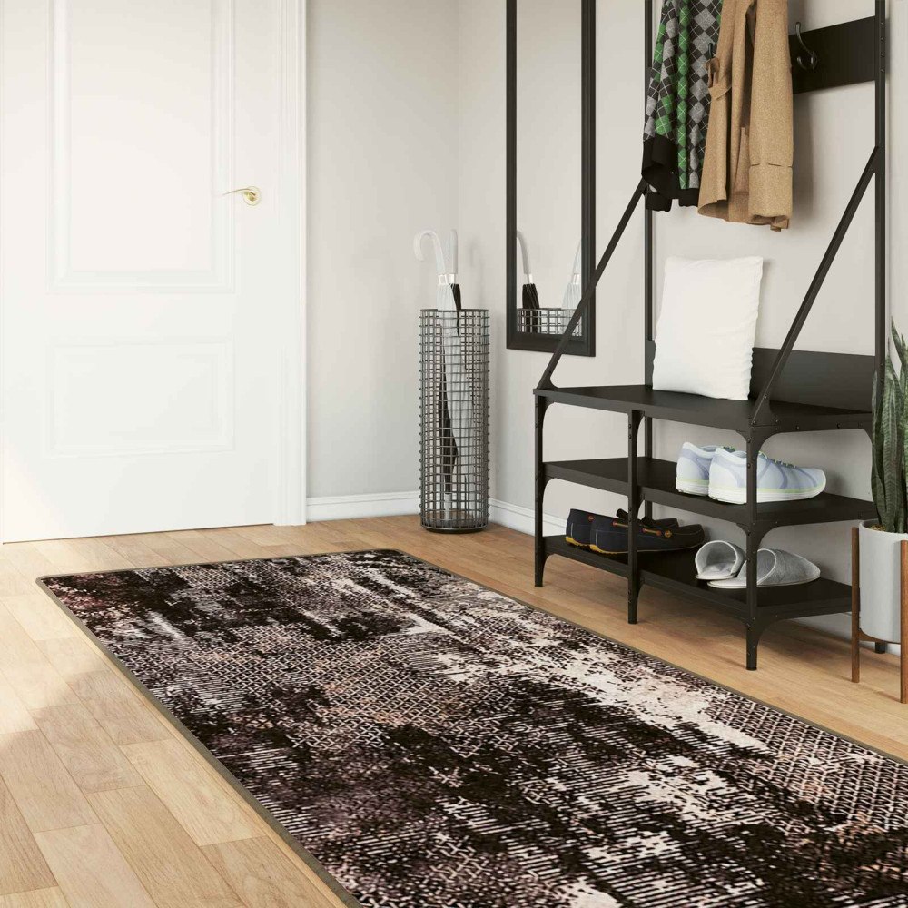 vidaXL Mattlöpare MARSA Svart 100 x 250 cm Polyester och PVC