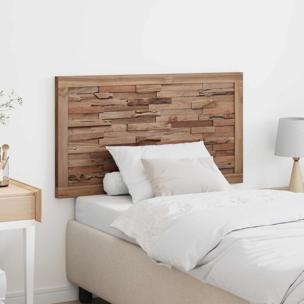 vidaXL Huvudgavel Väggmonterad Naturfärg 100 cm Massivt teakträ