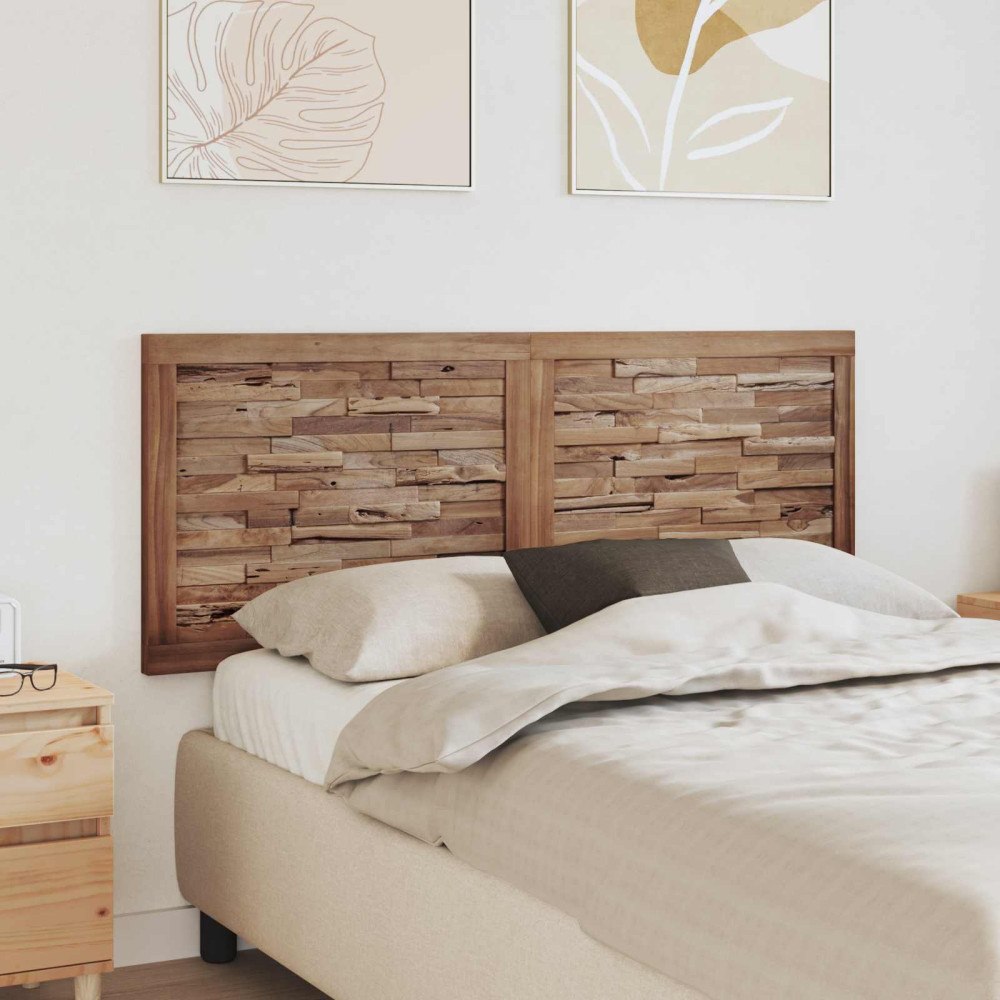 vidaXL Huvudgavel Väggmonterad Naturfärg 140 cm Massivt teakträ