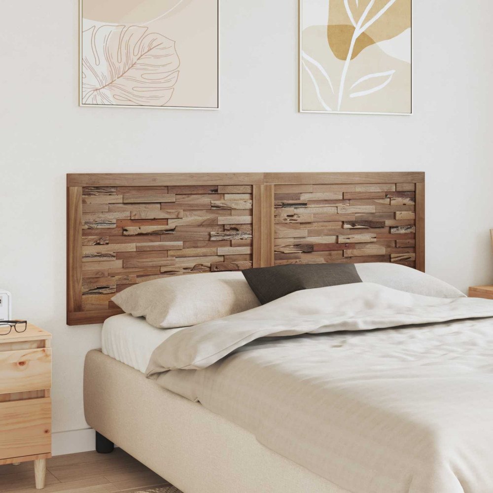 vidaXL Huvudgavel Väggmonterad Naturfärg 160 cm Massivt teakträ